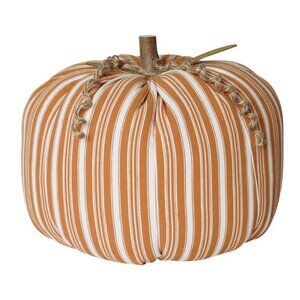 Orange Striped Fabric Pumpkin/NWT/XL